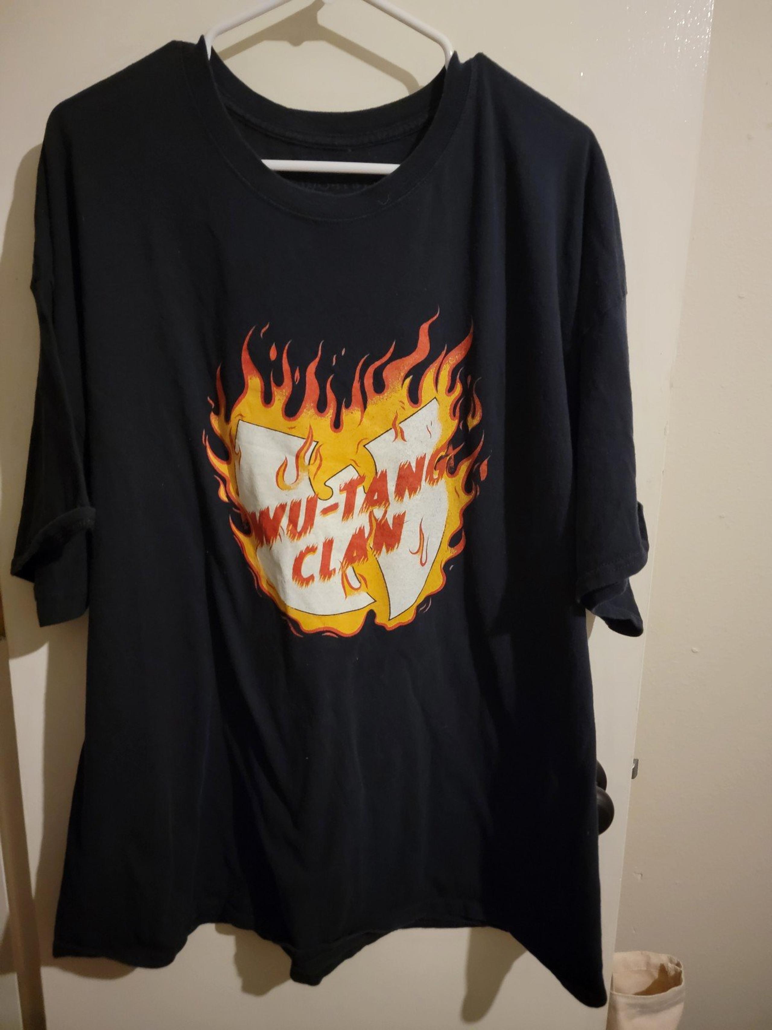 Wu Tang Clan Fire Logo 3XL Mens Black Graphic Logo Short Sleeve T-shirt