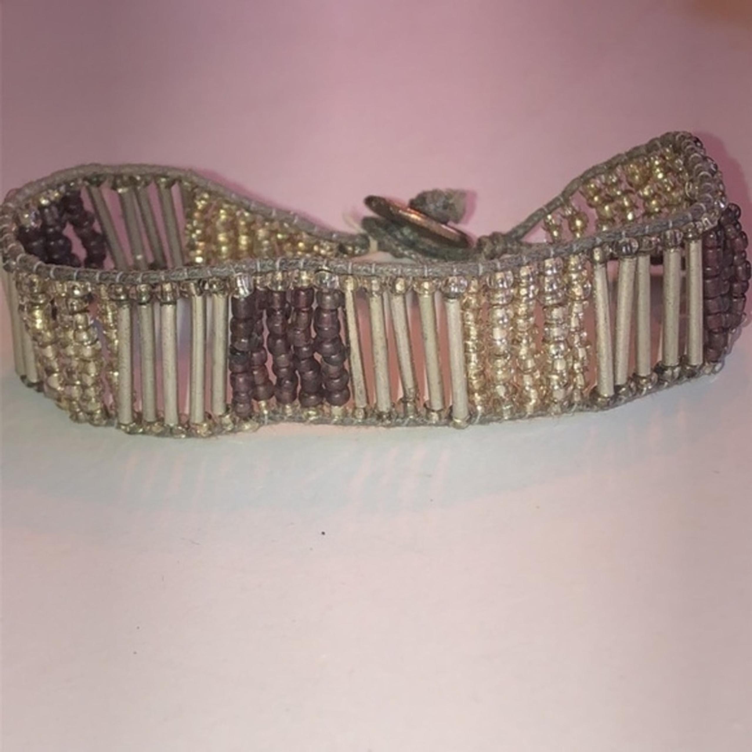 AEO American Eagle Beaded Boho Gray Bracelet
