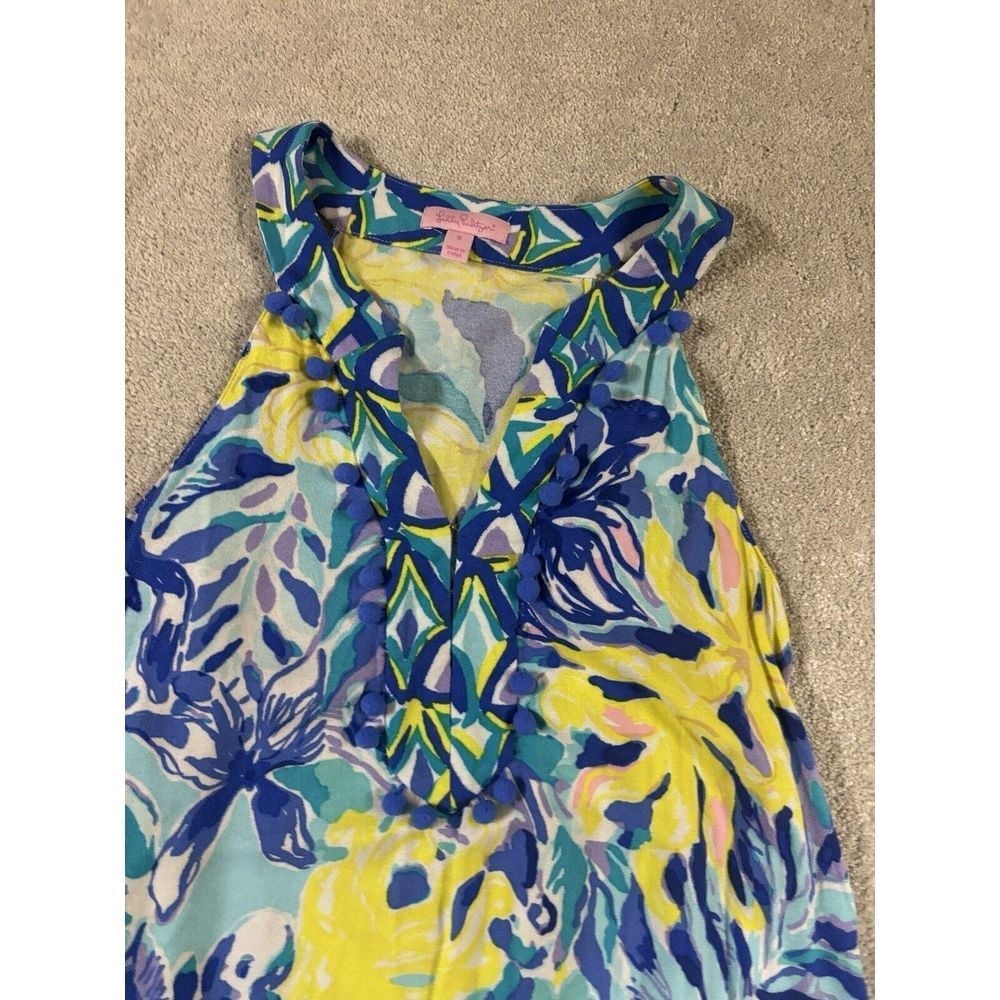 Lilly Pulitzer Tassel Achelle Swing Dress S Indigo Love 198 Ylang Ylang