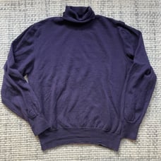 Vintage Lord & Taylor Purple Wool Turtleneck Sweater Large