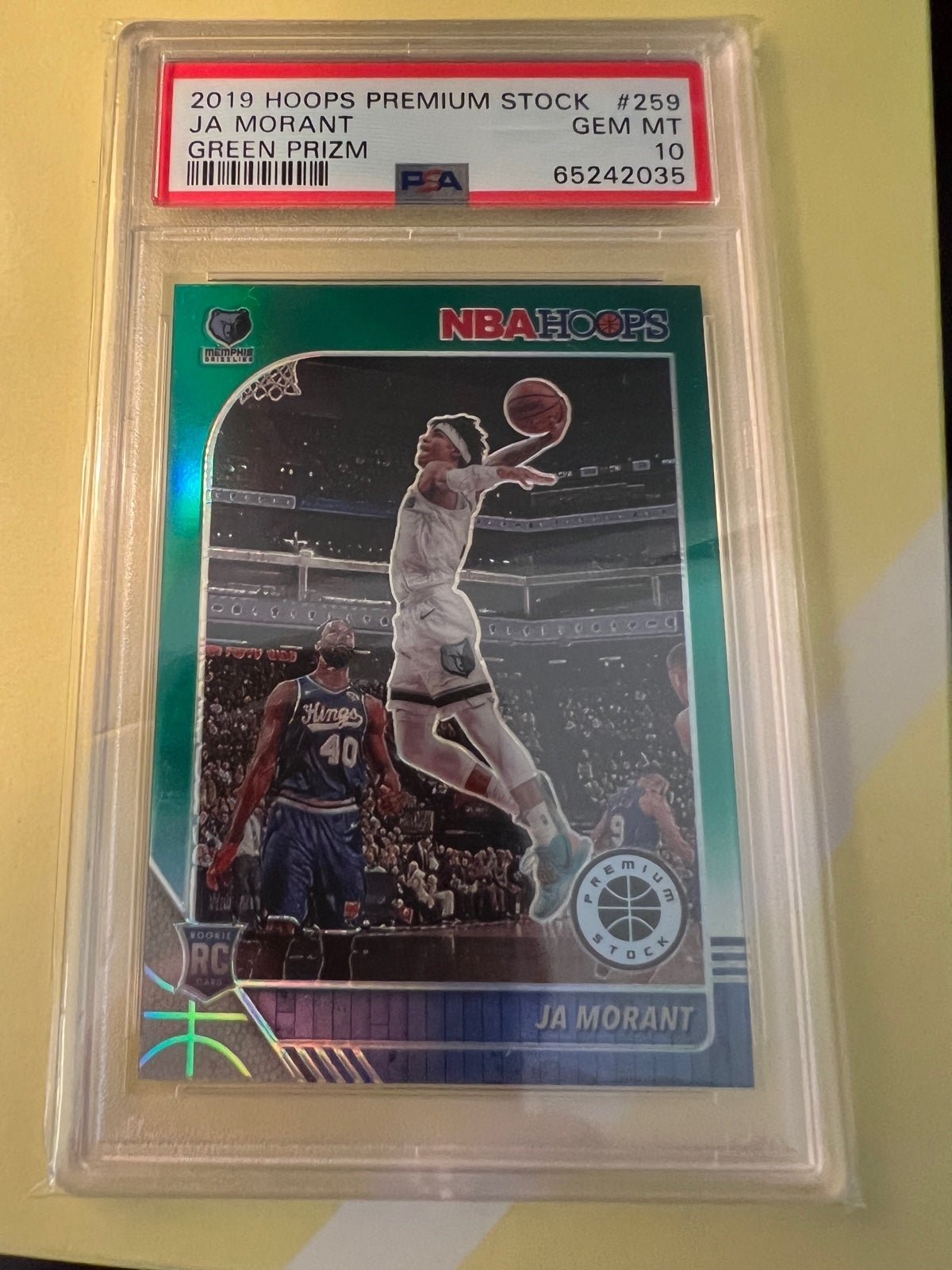 Ja Morant 2019 Hoops Premium Stock - Green Prizm #259 PSA 10 GEM