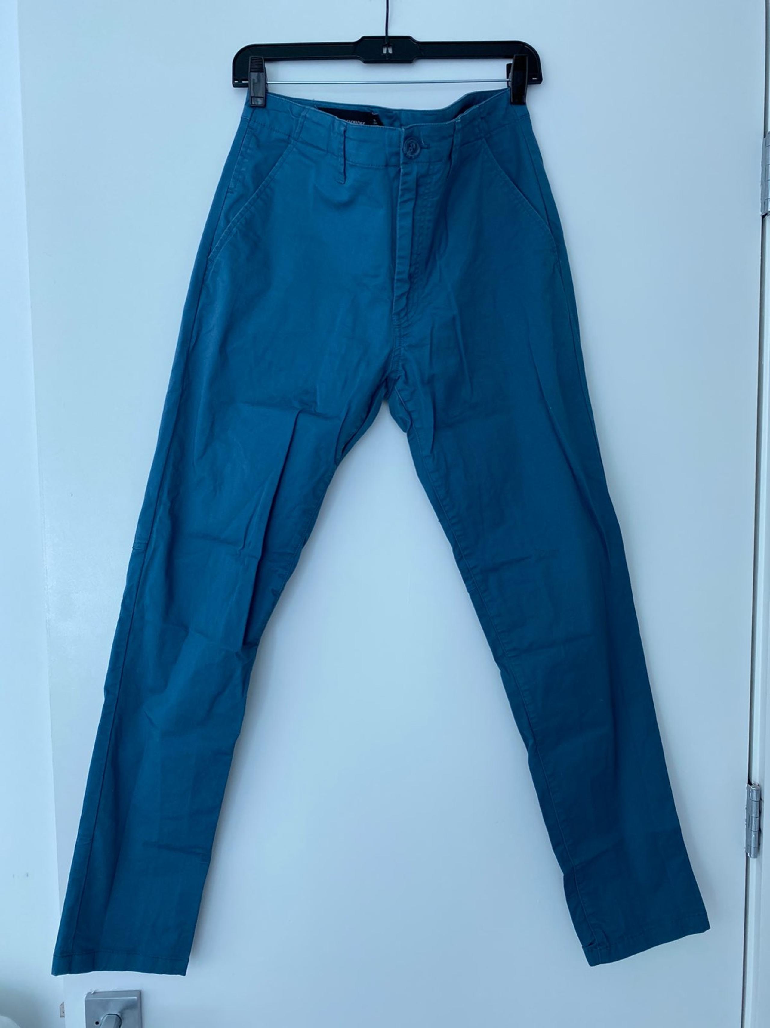 AX Armani Mens Teal Moto Chino Pant