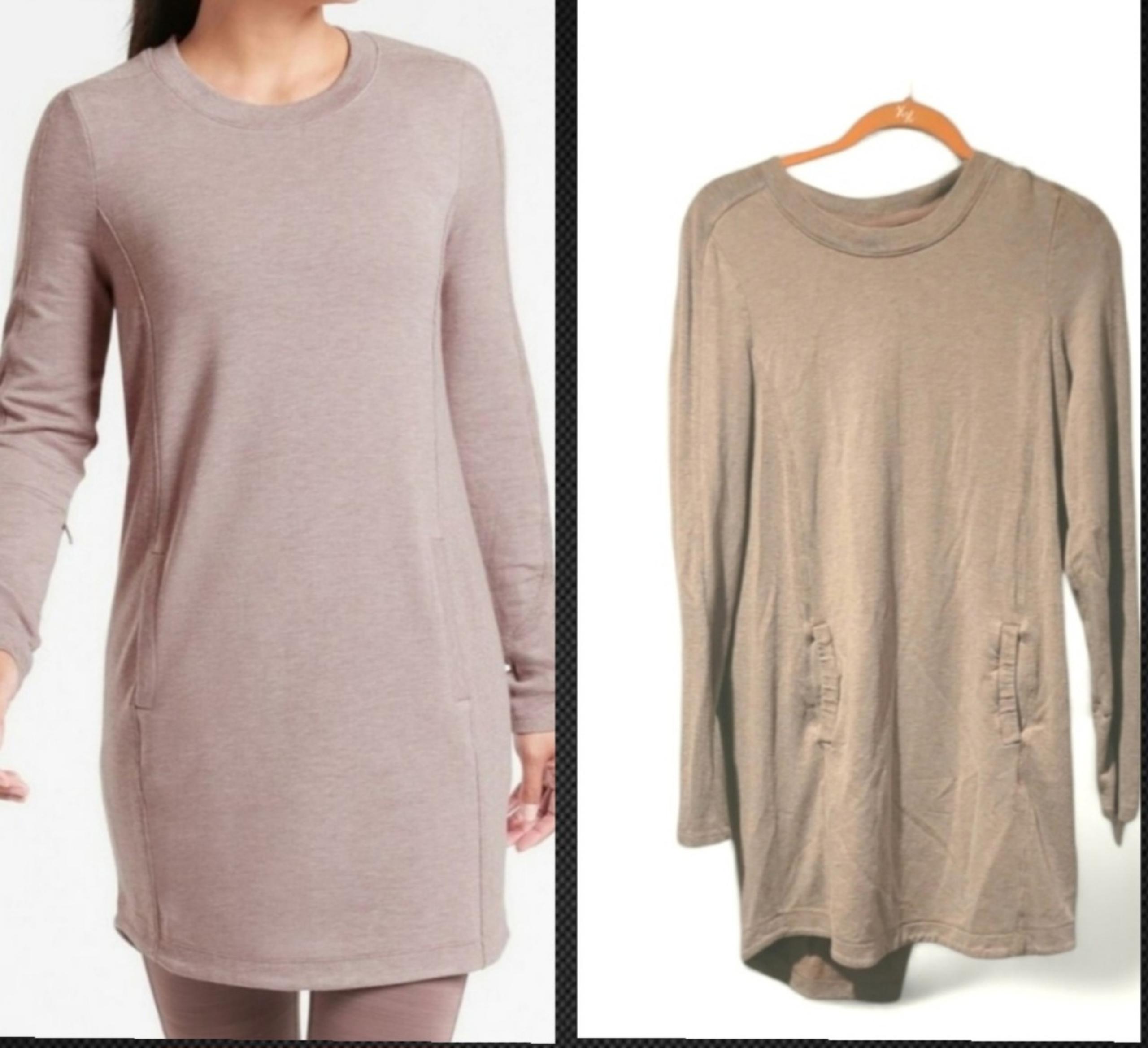 ATHLETA Fall Tan Sweatshirt Tunic Sz S
