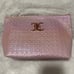 Juicy Couture Iridescent Pink Hearts Leather Travel Cosmetic Bag