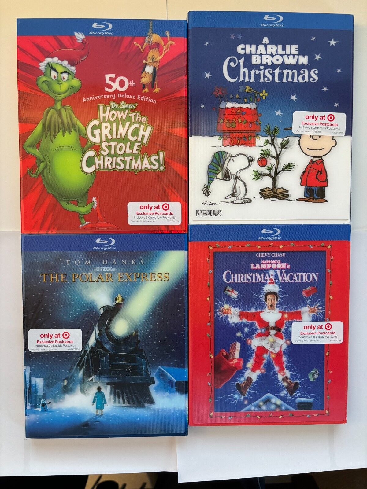 How The Grinch Stole Christmas, Christmas Vacation & 2 MORE Blu-ray W/SLIPCOVERS
