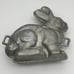 Vintage Heavy Cast Aluminum 2pc 3D Bunny Rabbit Cake Mold Cake Pan 11x10x4