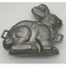 Vintage Heavy Cast Aluminum 2pc 3D Bunny Rabbit Cake Mold Cake Pan 11x10x4