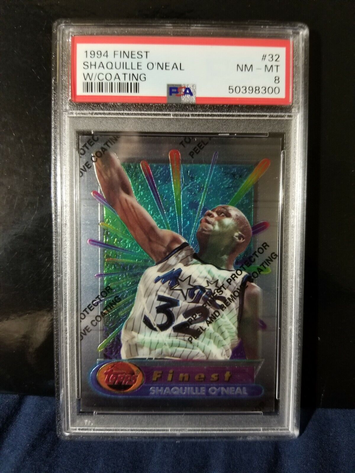 1994 NBA Finest Shaquille O'Neal #32 PSA 8 NM-MT w/coating SP HOF