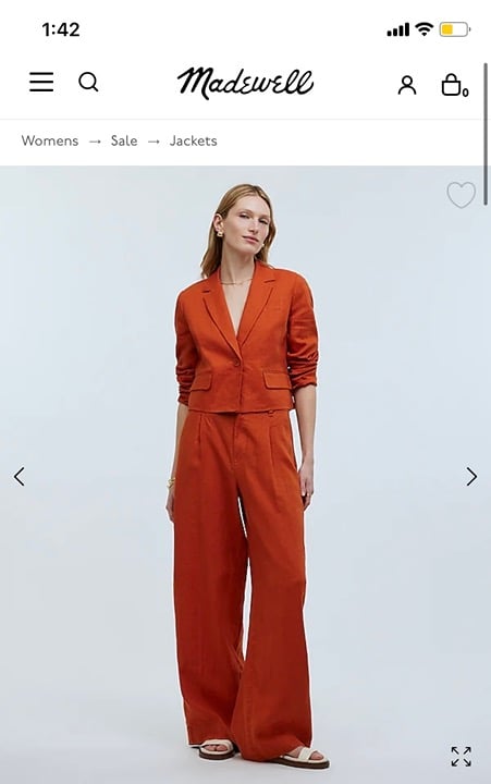 Madewell The Harlow wide leg pant 00 NWT