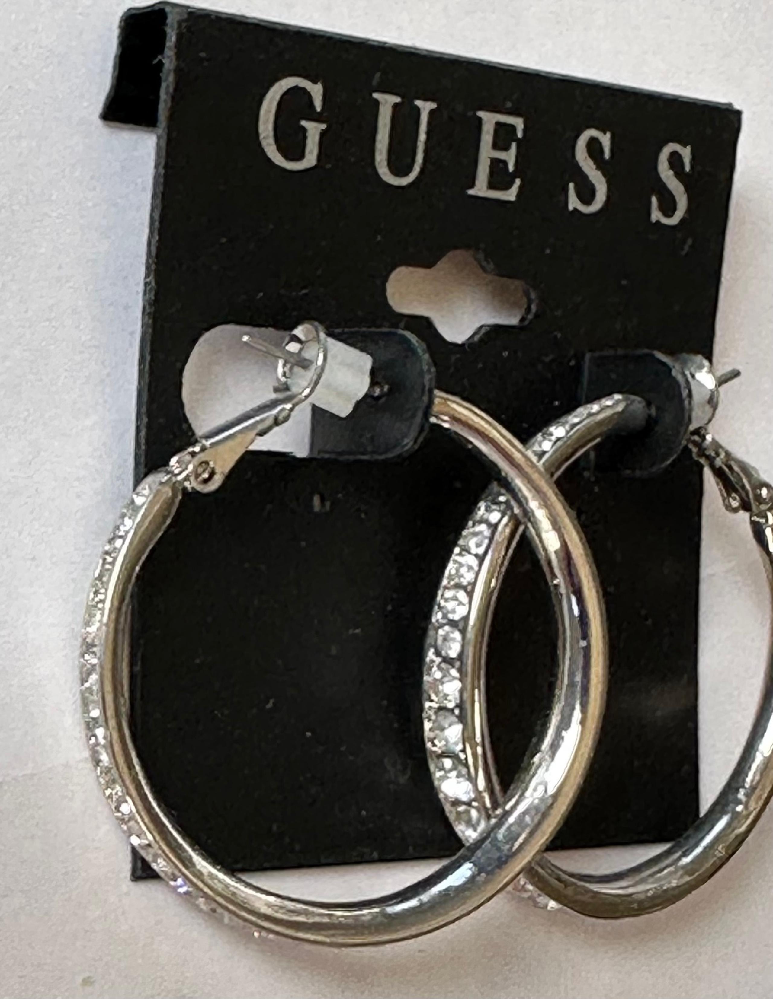 New GUESS earrings in silver-tone metals