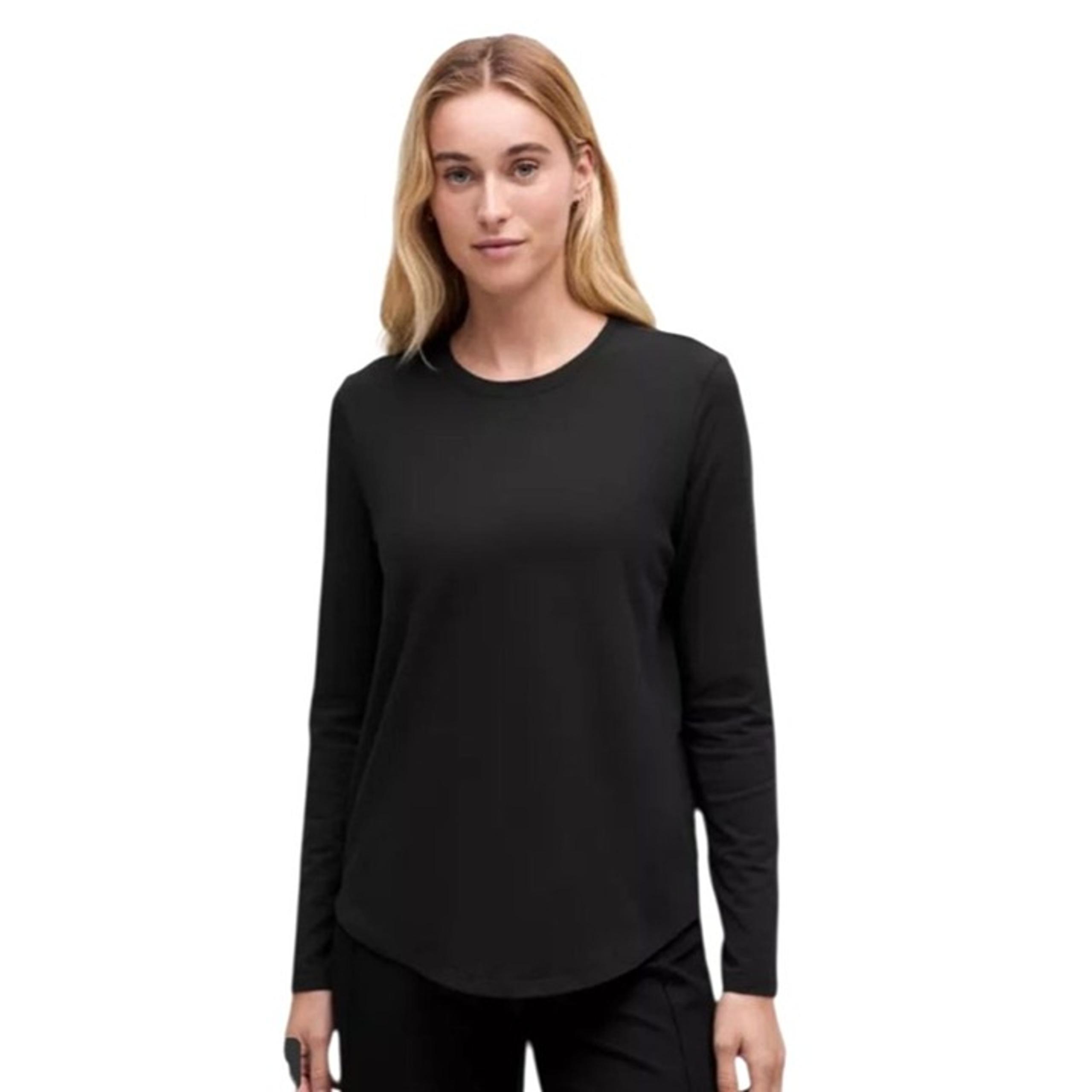 Lululemon Shirt Women 8 Black Love Long Sleeve Tee Athleisure Athletic Gothic