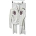 One Life To Live Embroidered Studded Bling 2 pc Track Suit Set White Purple SZ S
