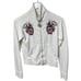 One Life To Live Embroidered Studded Bling 2 pc Track Suit Set White Purple SZ S