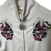 One Life To Live Embroidered Studded Bling 2 pc Track Suit Set White Purple SZ S