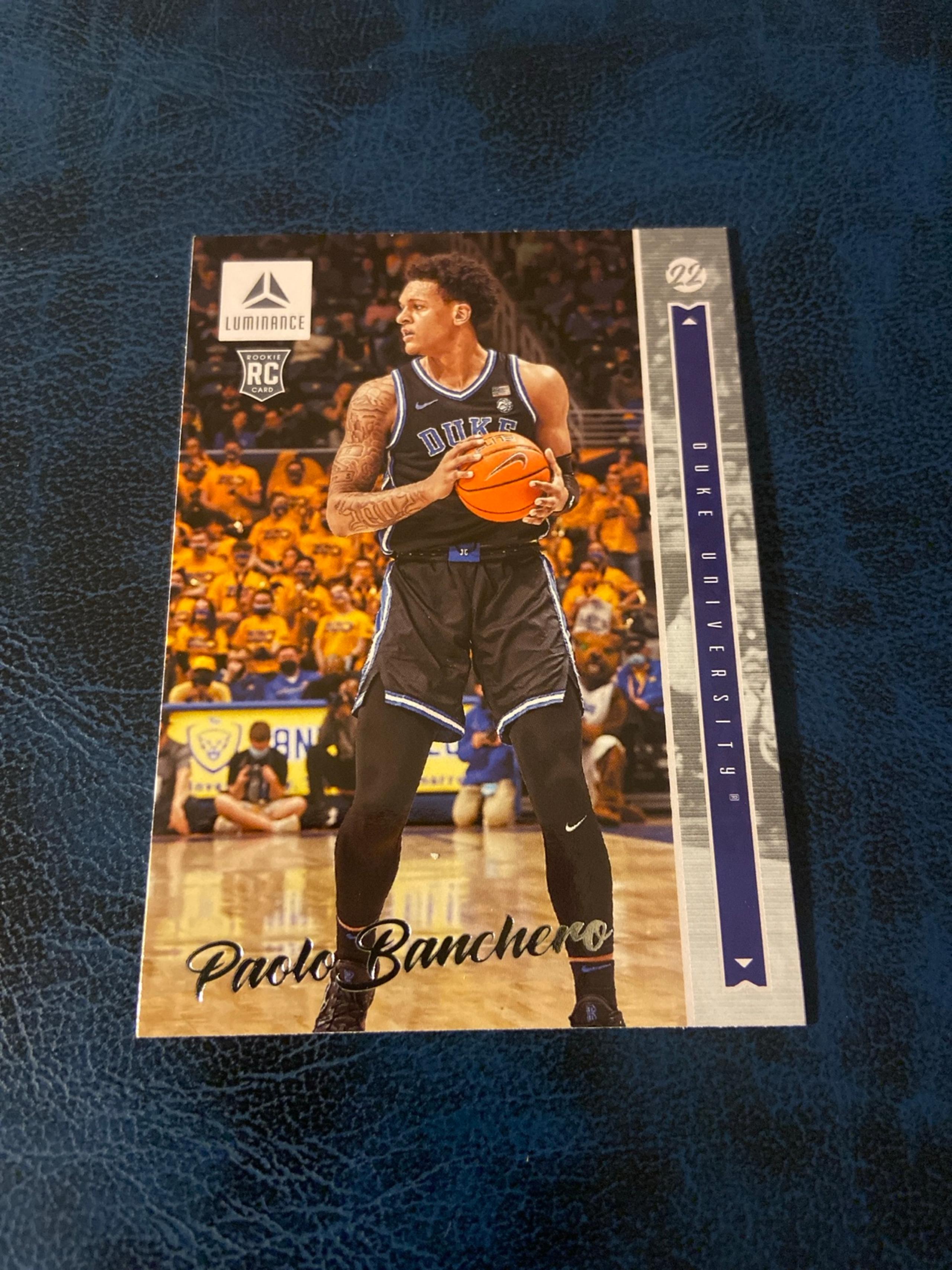 PAOLO BANCHERO 2022 Luminance #27 RC ROOKIE Card ORLANDO MAGIC DUKE BLUE DEVILS