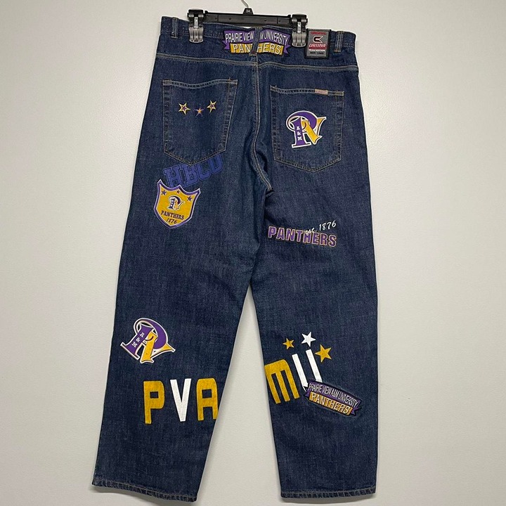 vintage patchwork jeans