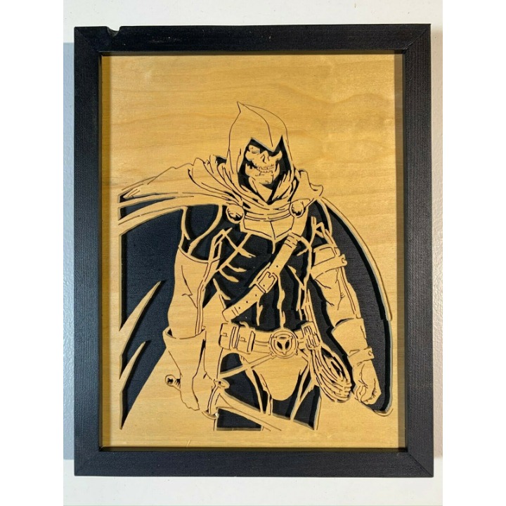 Detailed Taskmaster from Black Widow Scroll Saw Wood Art Ready To Hang Handmade
