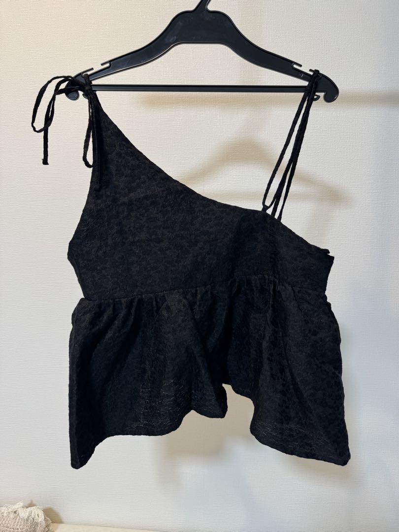 Flower Jacquard Peplum Tops