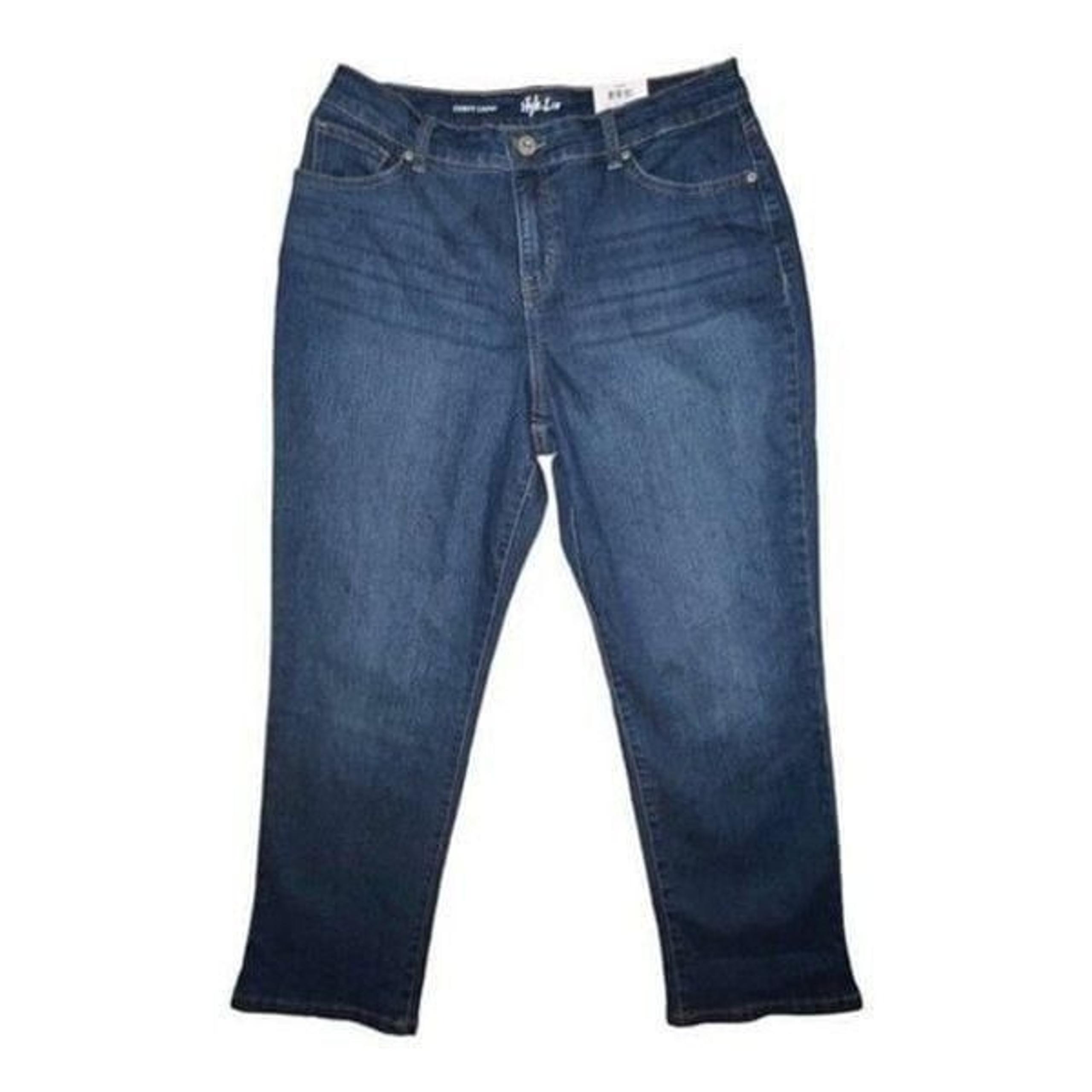 Style & Co Women's Mid-Rise Curvy Capri Jeans Blue Lapis Size 4 NWT
