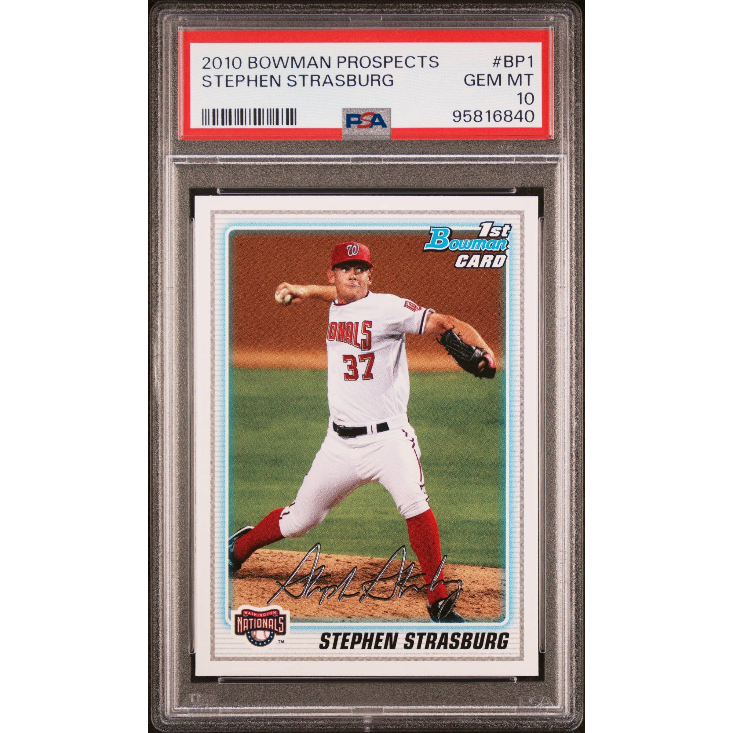 Graded 2010 Topps Bowman Prospects Stephen Strasburg #BP1 Rookie  Card PSA 10