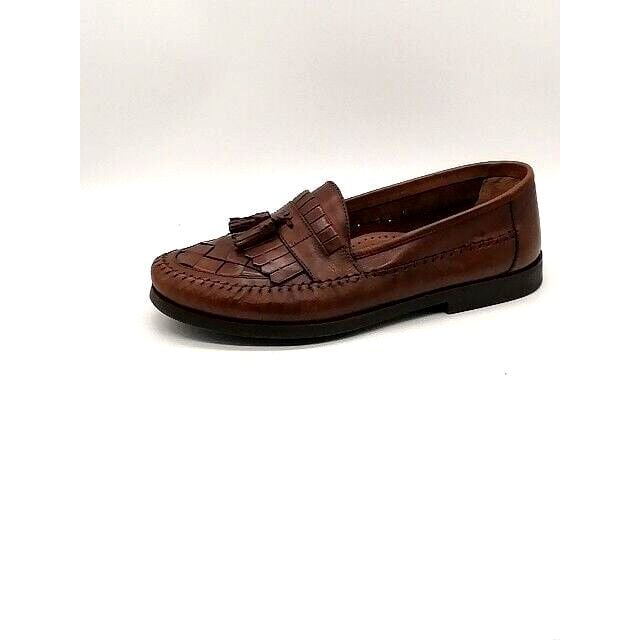 Earth Shoe Loafers Mens Dale II Brown 12 Slip On Dress Shoe Leather Weave Tassel