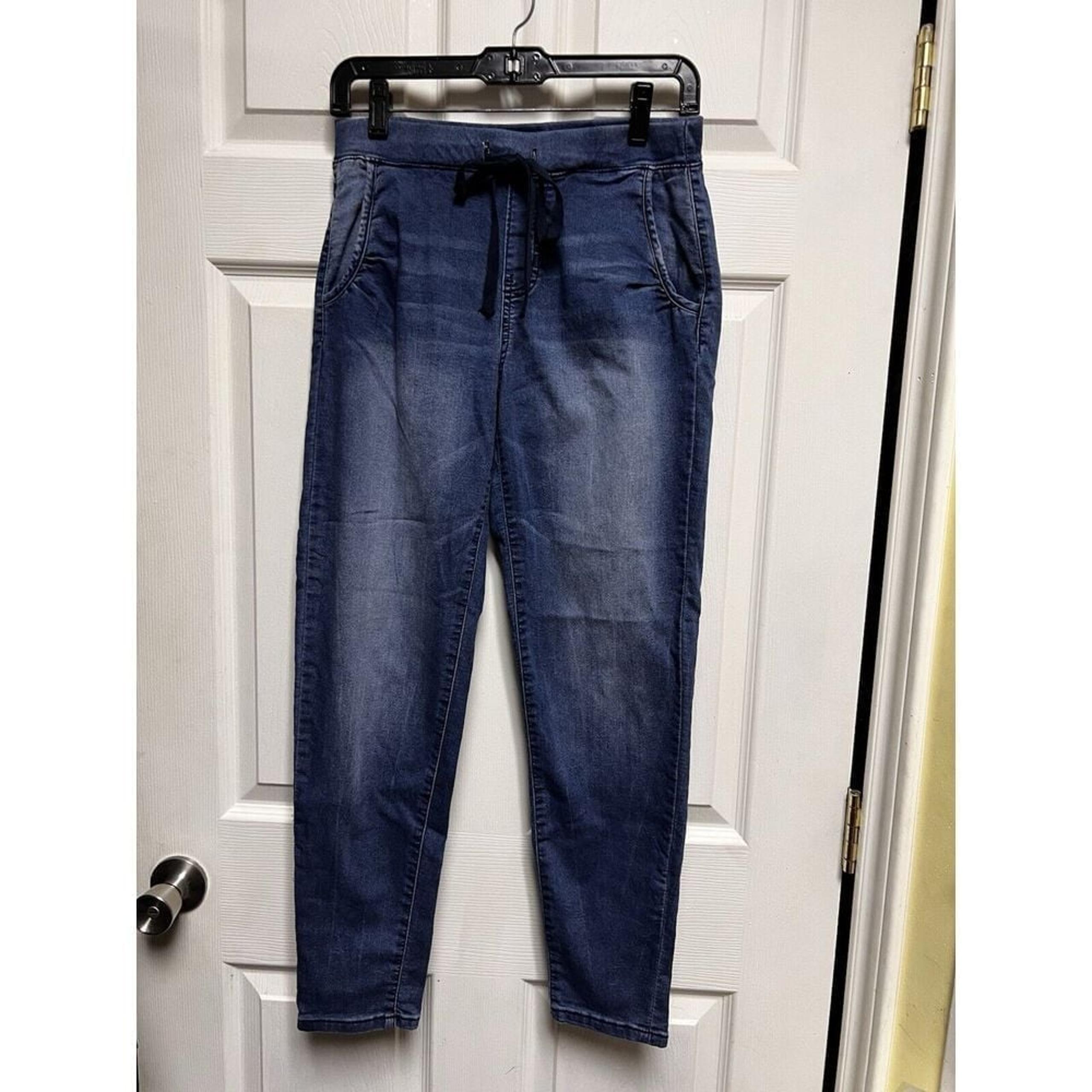 Royalty Womens Medium 29 Blue Jeans Mid Rise Elastic Waist Stretch Med 0048