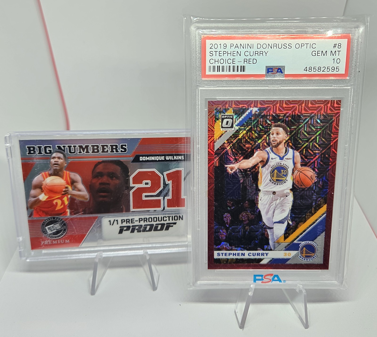 DOMINIQUE WILKINS PRESS PROOF 1/1 and STEPHEN CURRY 14/88 PSA 10!