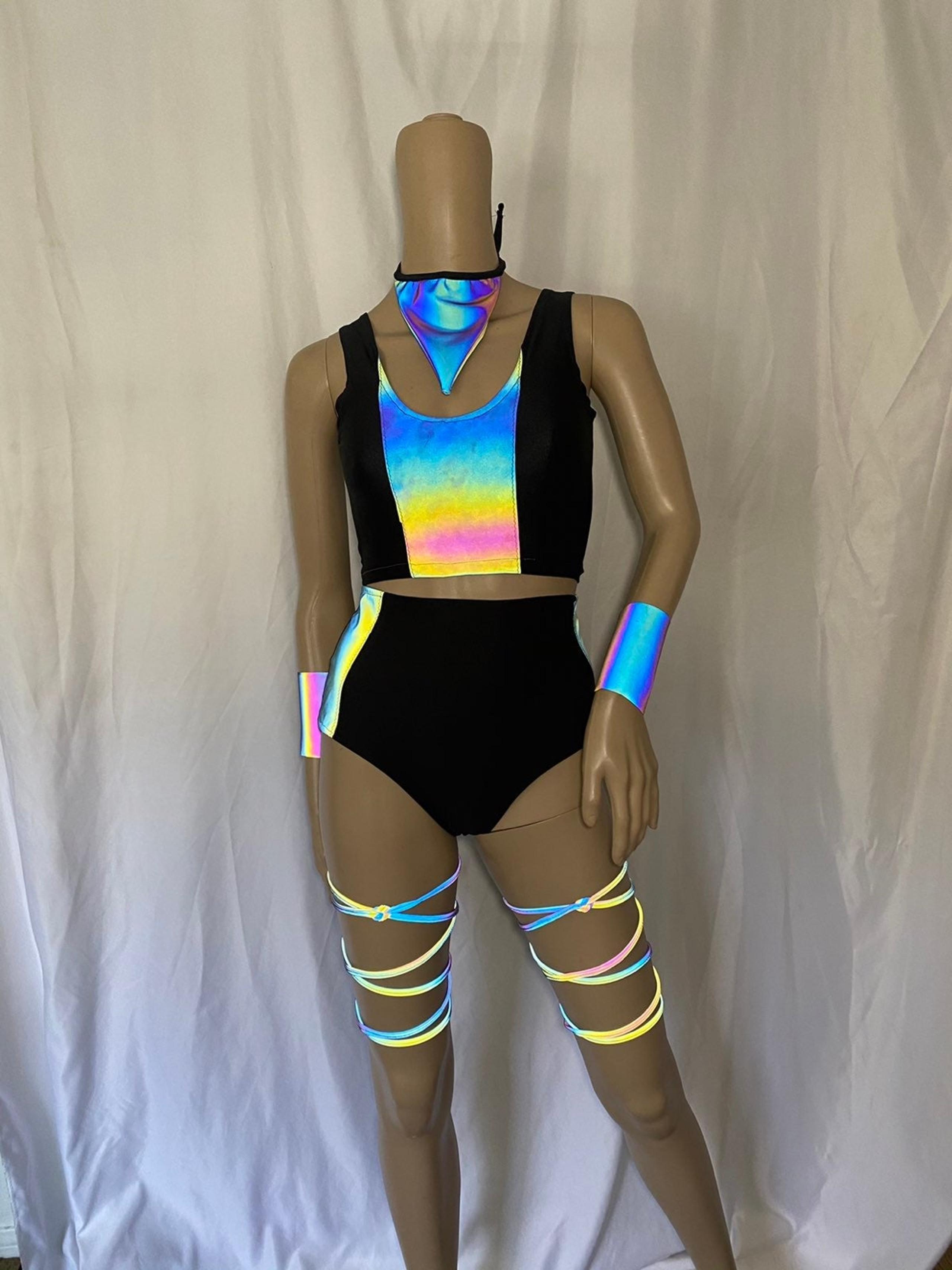 Rainbow and Reflective leg wraps and arm cufs