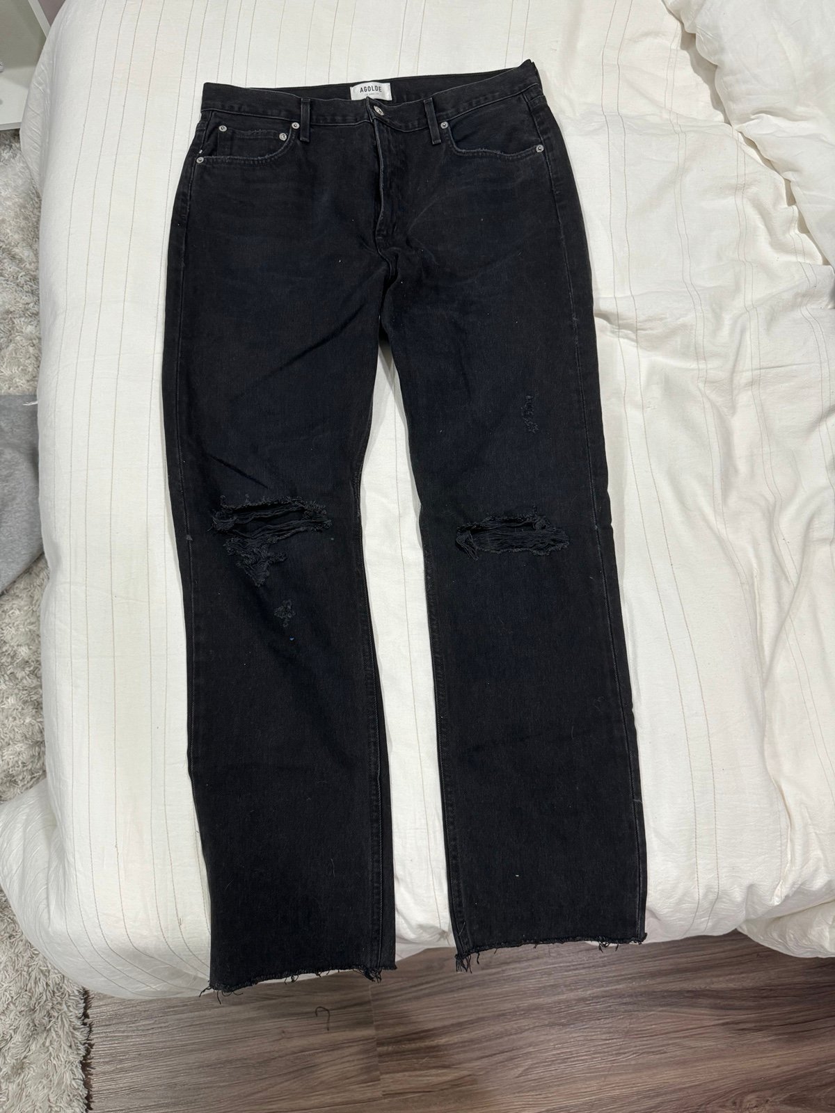 Agolde black ripped jeans NEVER WORN