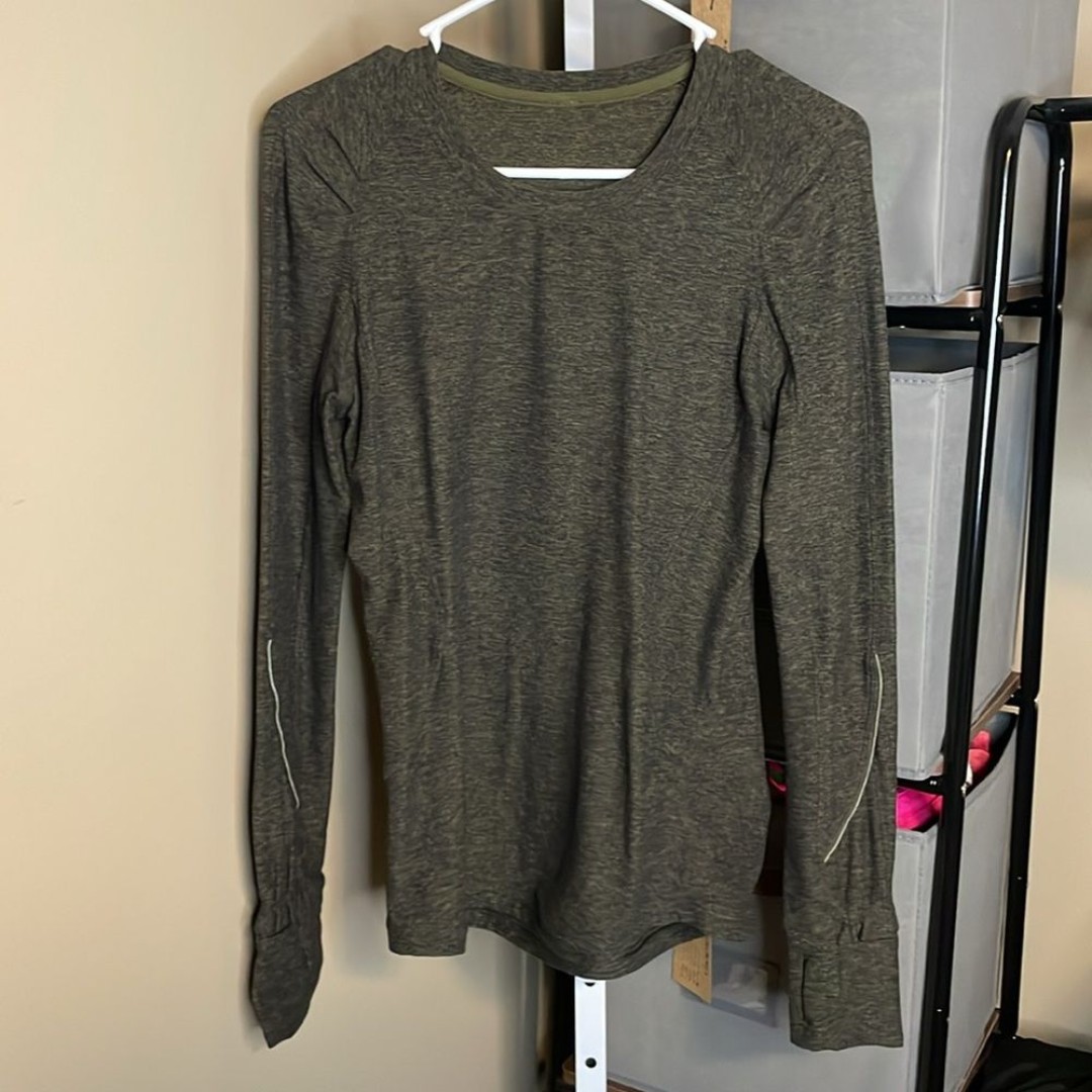 Lululemon Extra Mile Long Sleeve Sz 4 Heathered Utilitarian Rulu 441