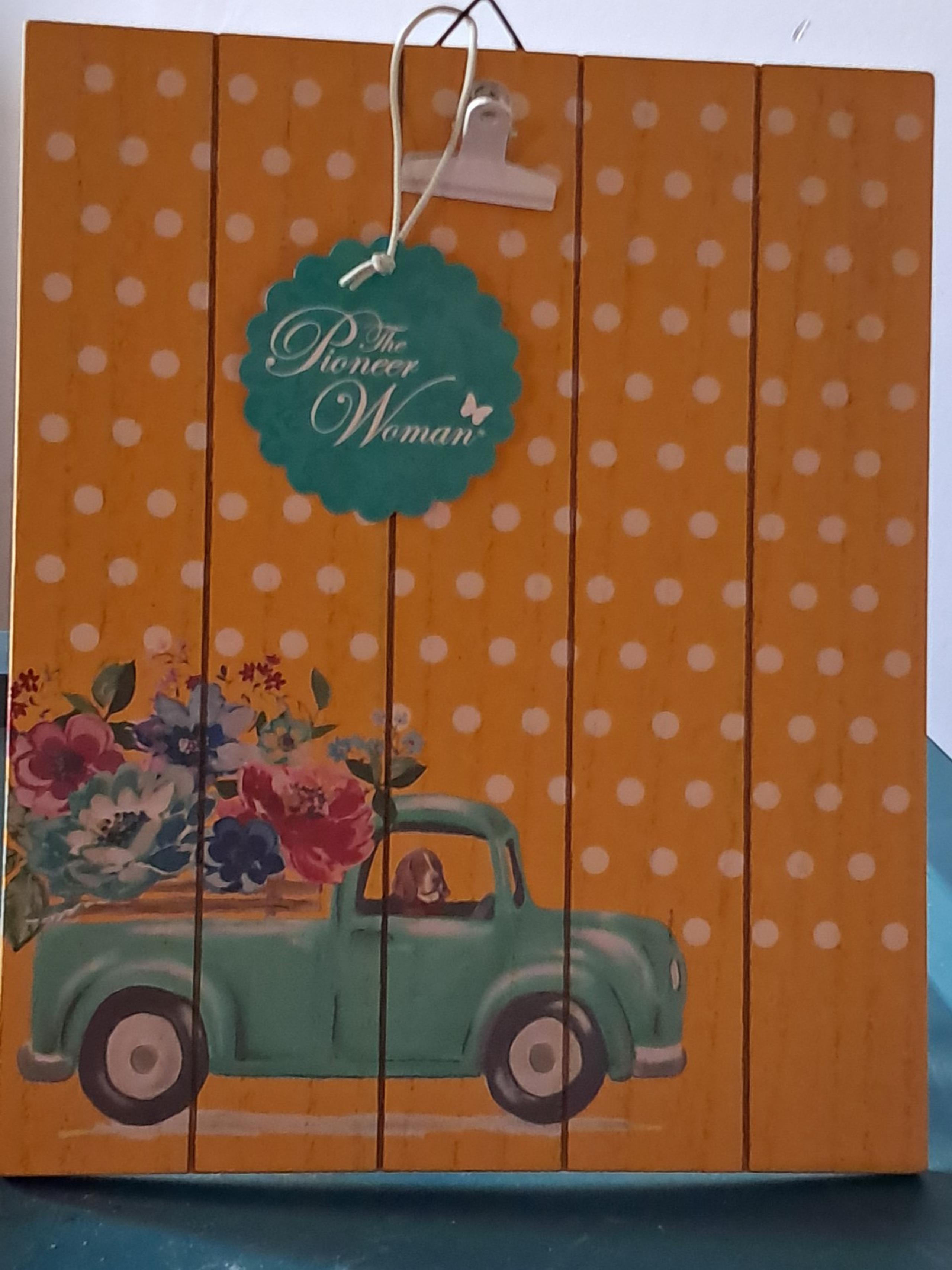 Pioneer Woman Truck Clipboard Yellow and Teal.