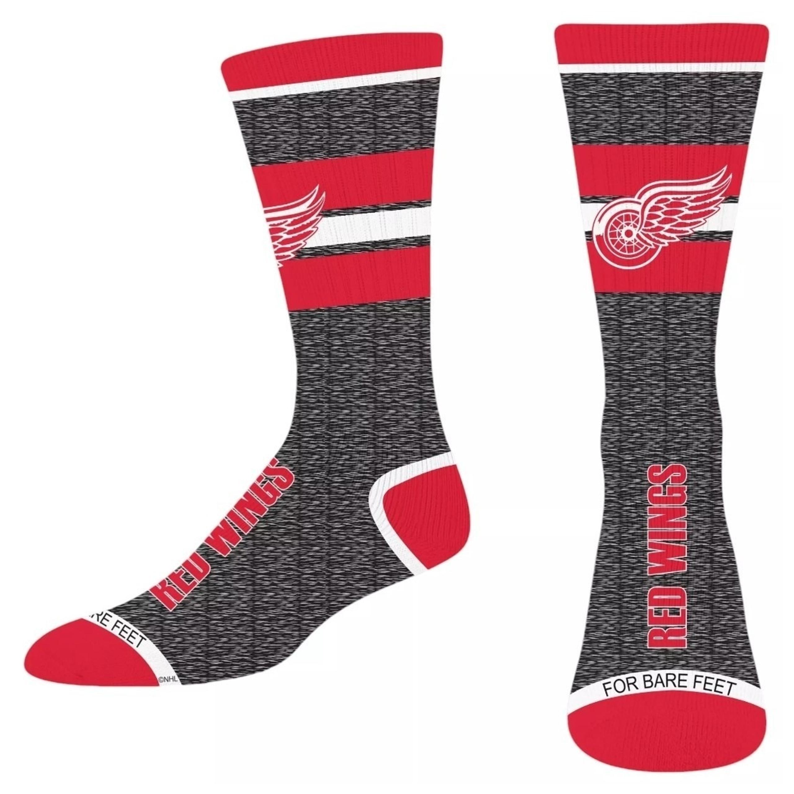 For Bare Feet Detroit Red Wings Socks Men's Size Large 10-13 New