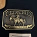 VTG 1978 Idaho Prospector Belt Buckle Leather Pouch First Security Corporation