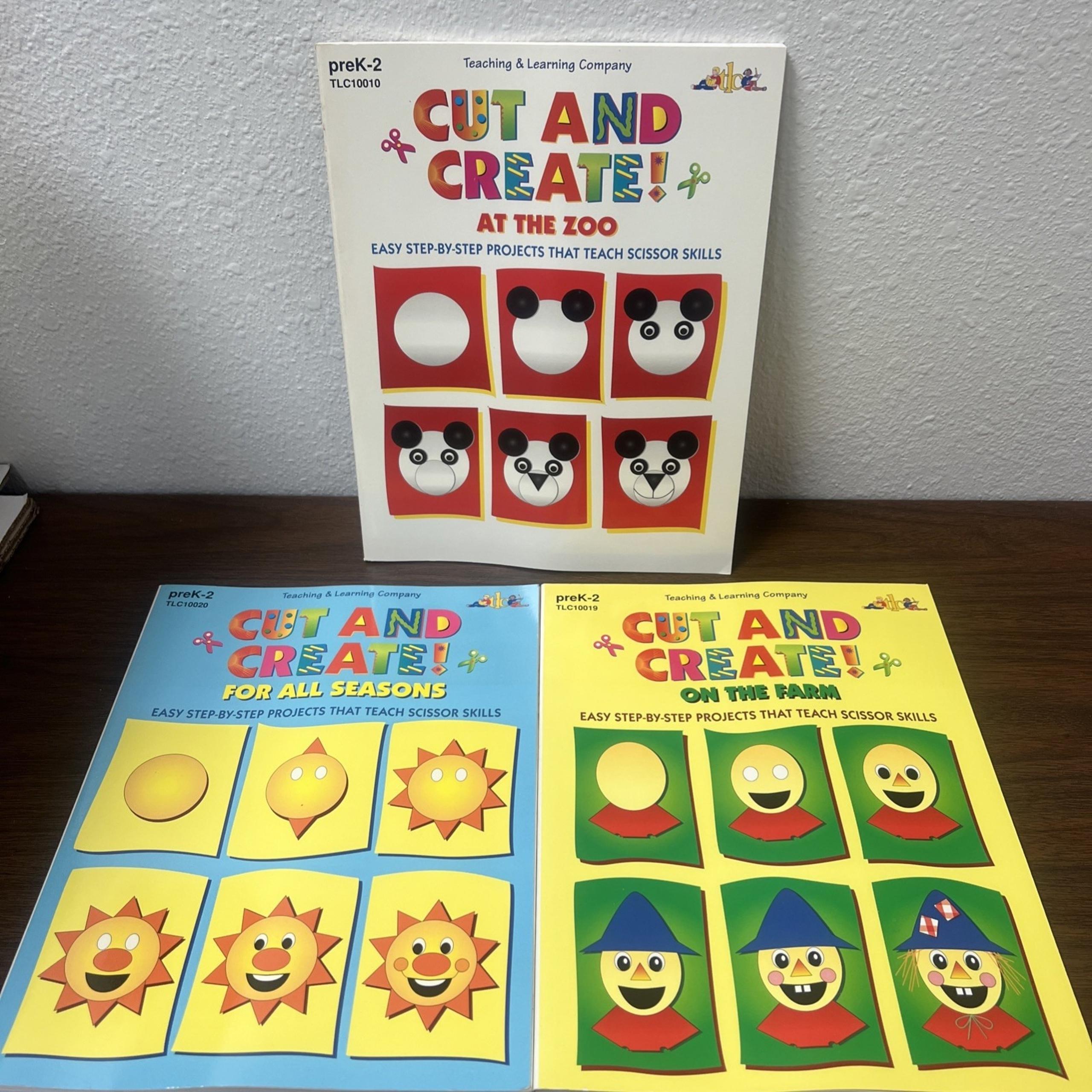 Lot Of 3 Cut and Create! Easy Step-by-Step Projects That Teach Scissor Skills