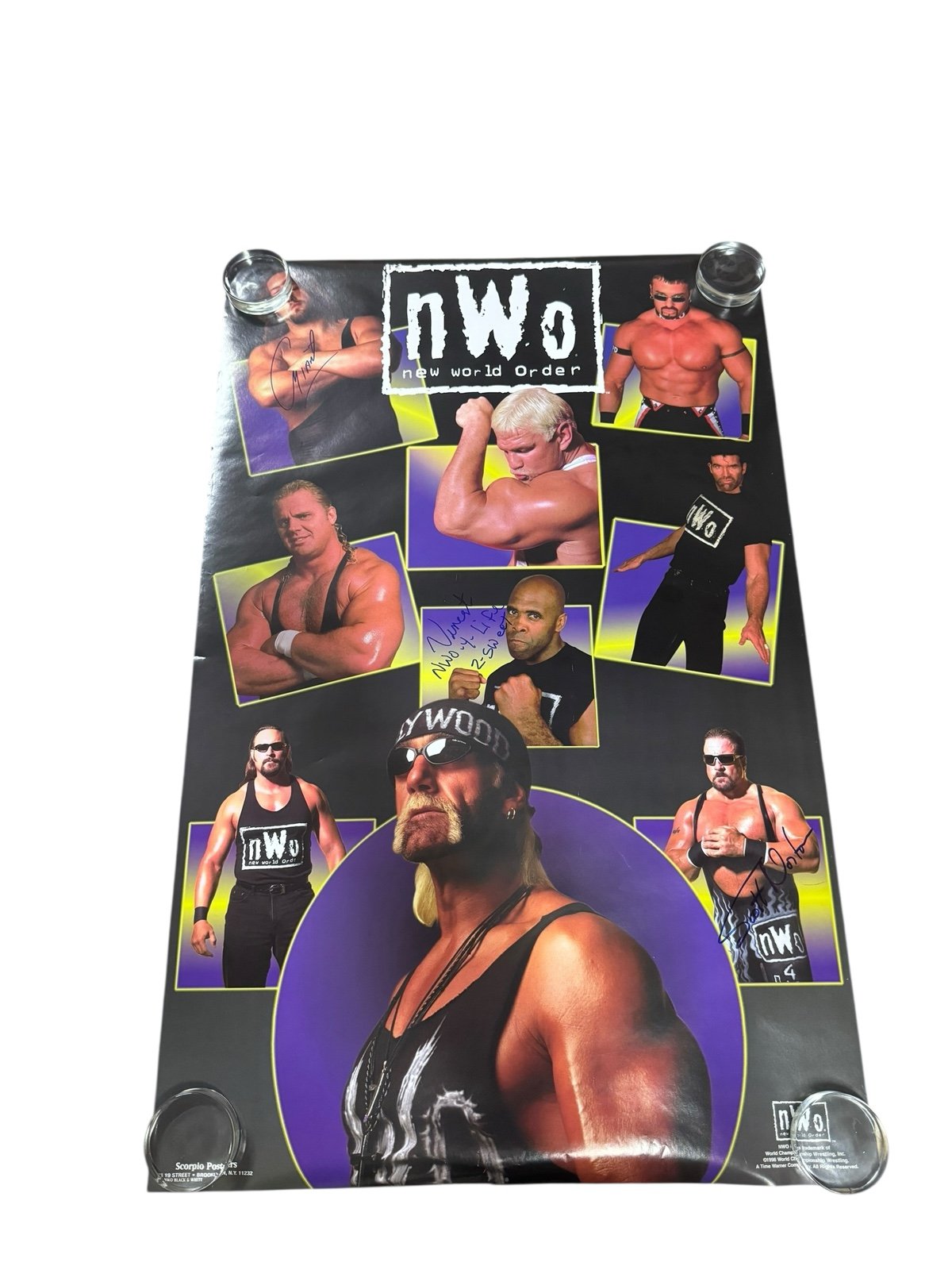 WCW NWO New World Order Poster 22x34 Vintage Signed By Big Show Scott Norton WWE