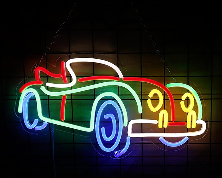 Fun Bright Colorful Old Vintage Vehicle LED Night Light Room Wall Car Decoration