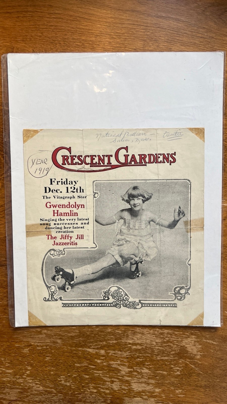 1919 Show Flyer The Vitagraph Star Gwendolyn Hamlin