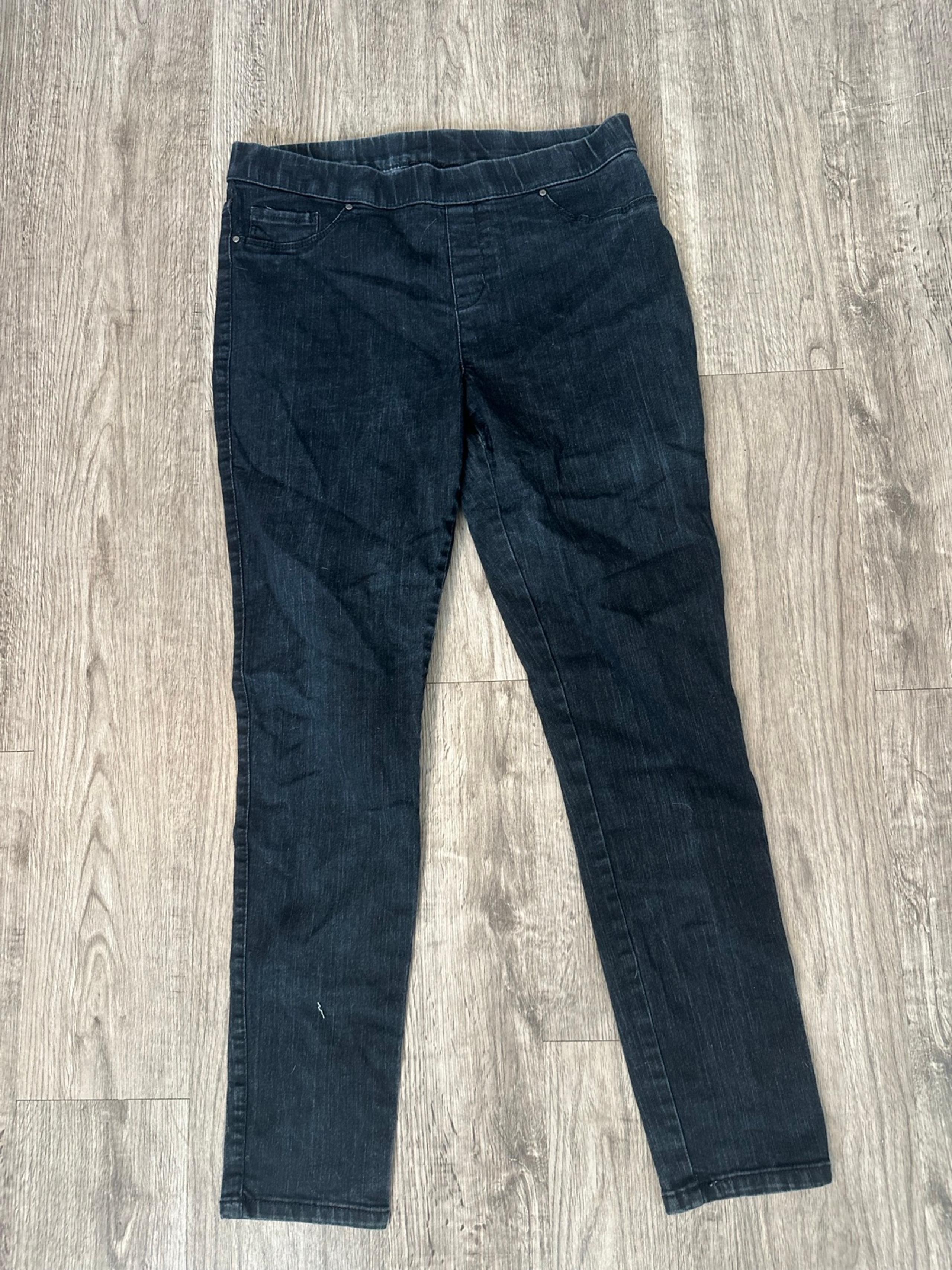 FADED GLORY WOMEN CASUAL LOUNGE NAVY BLUE PANTS JEANS DENIM 12