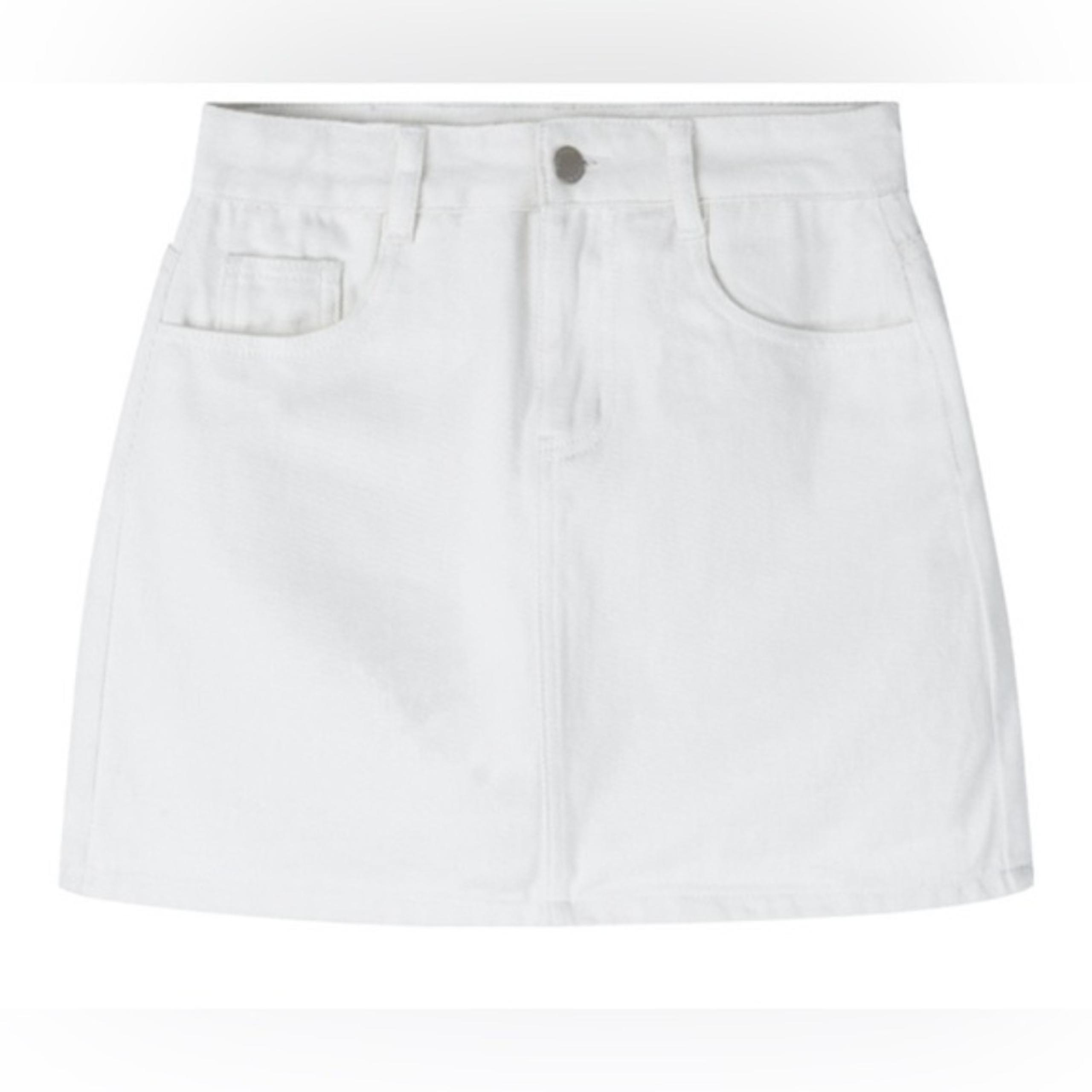 Miss Selfridge Women’s White Denim Mini Skirt Casual Summer Spring Travel Beach