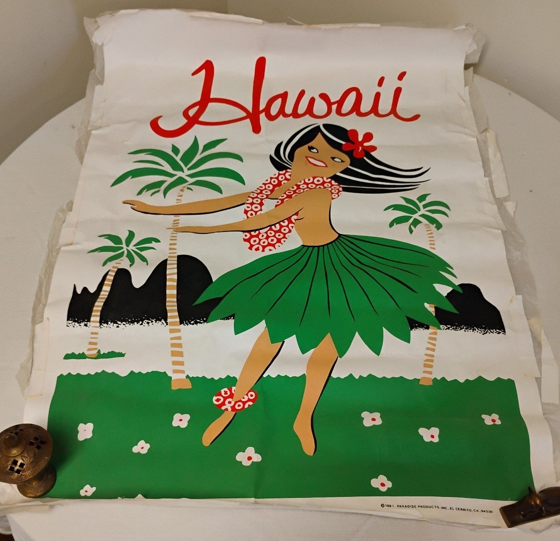 Super Rare Original vintage poster HAWAII TROPIC 1981 PARADISE Products
