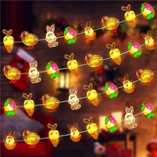 2 Pcs Easter Decorations String Lights 10Ft 30 LED Easter Eggs Chick