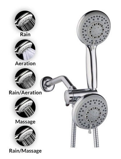 AQUAFLOW DUAL SHOWER HEAD CHROME