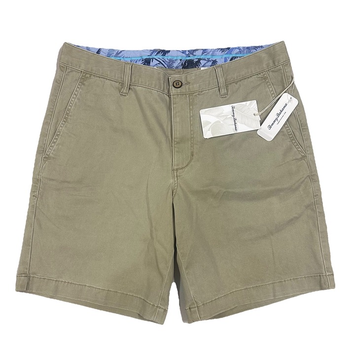 Tommy Bahama Mens Size 30 Khaki Beige Stretch 8” inseam Boracay Chino Shorts