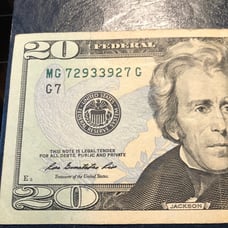 Fancy Serial Number 20 True Radar Note