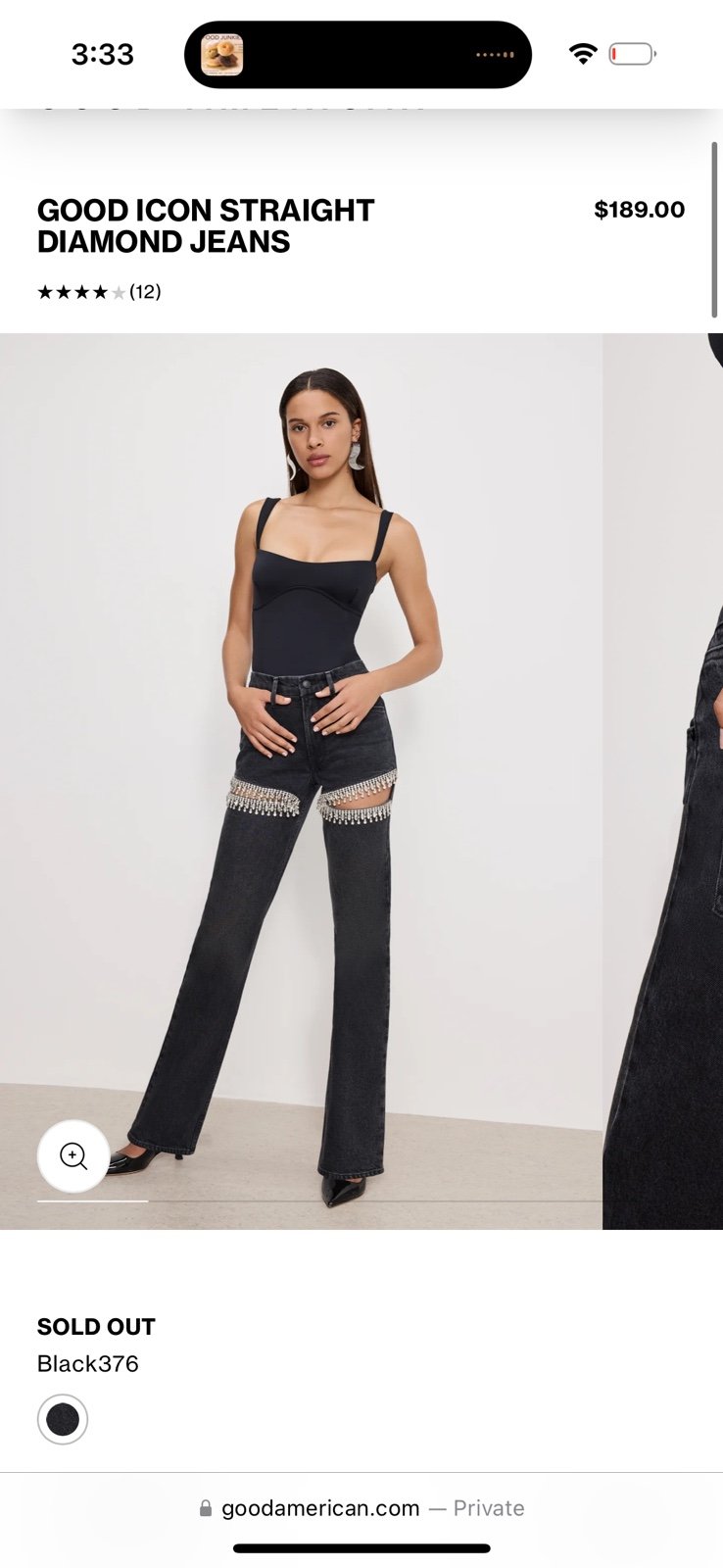 Good American good icon crystal embellished jeans diamond