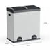 ☆16 Gallon 2 Compartment Kitchen Trash Can & Recycling Bin, Silver