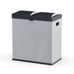 ☆16 Gallon 2 Compartment Kitchen Trash Can & Recycling Bin, Silver