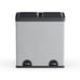 ☆16 Gallon 2 Compartment Kitchen Trash Can & Recycling Bin, Silver