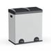 ☆16 Gallon 2 Compartment Kitchen Trash Can & Recycling Bin, Silver