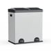 ☆16 Gallon 2 Compartment Kitchen Trash Can & Recycling Bin, Silver